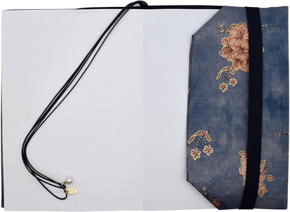 BLBMH A5 Book Covers for Paperbacks Book Cover Fit for 5.5x8.3 inch Adjustable Book Sleeve Cover for A5 Diary Books Fabric Softcover Protector for Notebook - Flower 3 Blue