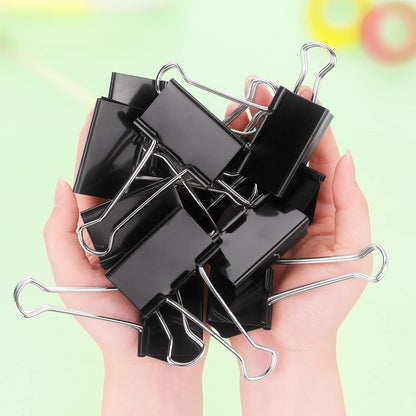 ZZTX Extra Large Binder Clips Paper Clamps Clips Black, 2.0 Inches, 12 Pack