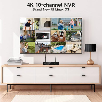 XMARTO Wireless Security Camera System 10CH 6PC 2K Wireless Security IP Camera System(Built-in Router, Plug N Play, Mobile View, Night Vision, Built-in Audio Mic)