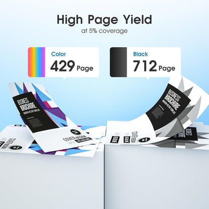 Remanufactured 61XL Ink Cartridge Replacement for HP Ink 61 Combo Pack for HP Envy 4500 5530 4502 4501 5535 OfficeJet 4630 4635 DeskJet 2540 1000 1010 1510, 2-Pack