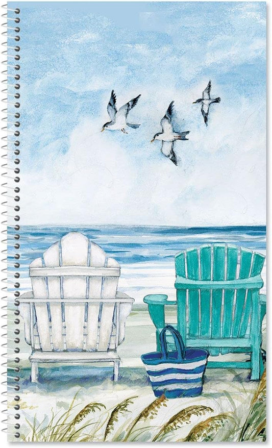 Current By The Sea Password & PIN Keeper Book, 94 Pages, 5” x 8.5” Size Spiral Bound, Soft Cover Internet Organizer for Offline Website, Login, & Username Storage