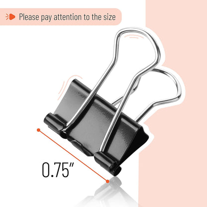 Mr Pen- Binder Clips, 50-Pack, 0.75 in, Black, Mini & Micro, Office Paper Clips