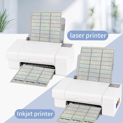 STARLIBOO Transparent Stickers Labels -1" x 2-5/8" Clear Address Labels Mailing Stickers for Laser/Inkjet Printer 8.5"×11"- 200 Labels (Clear Holographic)