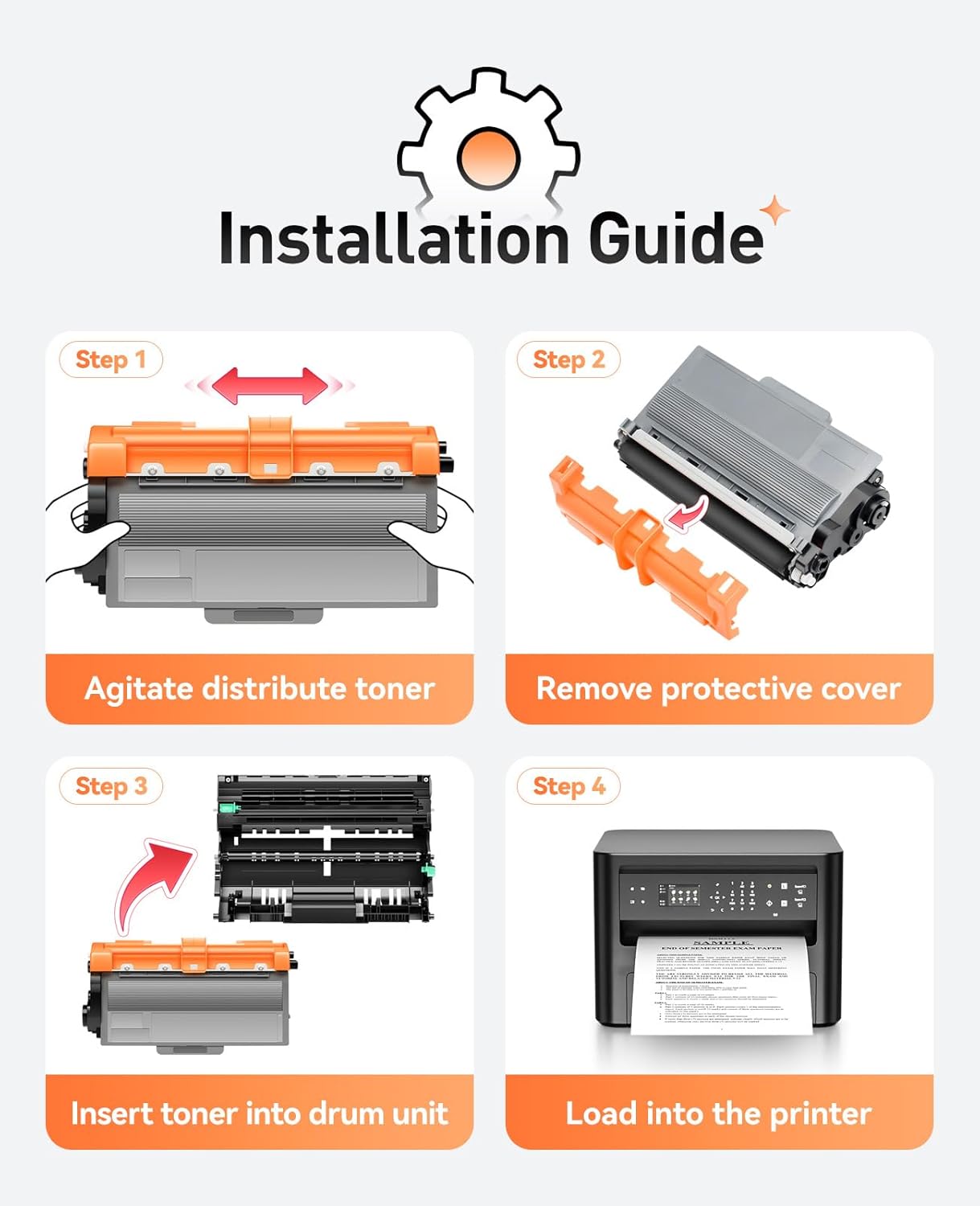 TN720 Toner Cartridge Black 2-Pack Replacement for Brother TN-720 TN750 TN-750 Toner Compatible with Brother HL-5450DN HL-5470DW HL-6180DW MFC-8710DW MFC-8910DW MFC-8950DW DCP-8150DN Laser Printer Ink