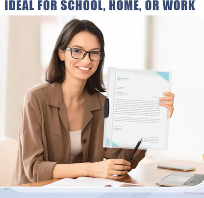 Teling 24 Pcs Clear Report Covers with Sliding Bar and Clip Presentation Folders Resume Folders for Classroom Business Files Document School Office, 9.4 x 11.8 Inches(Clear)