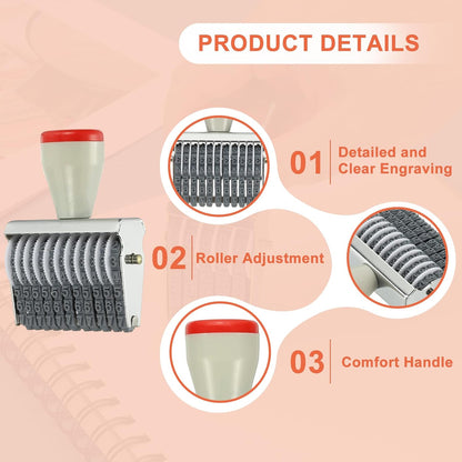 PATIKIL 11 Digit Number Roller Stamp, Adjustable Rubber Stamp Changeable Numerical Symbol Office Date for Business Creative Price Tag