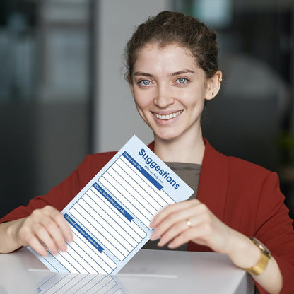 Pajean 400 Sheets Suggestion Cards Comment Complaint Cards for Suggestion Box with Lock Feedback Box Continuous Improvement for Customer Complaints(Blue)