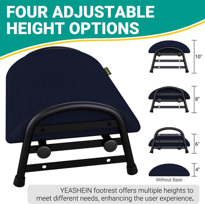 Foot Stool Underdesk Footrest with 3 Adjustable Heights, Under Desk Foot Rest for Car, Home and Office, Office Desk Accessories