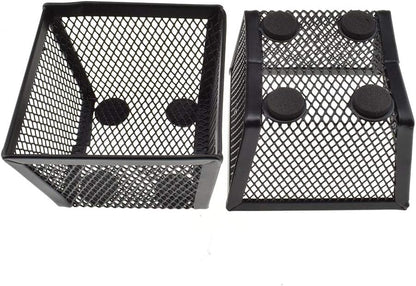 HAHIYO Stackable Paper Clip Mesh Holder cup 2.2" Height 2 Pack Black Sturdy PaperClip Holder Container for Desk Drawer Organizer Collection for Home Office School Soft Foam Feet No Sharp Edges