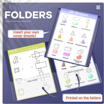 Henoyso 24 Pcs Folders Take Home Heavy Duty 2 Pocket Homework Folders with Clear Front Pockets for Elementary Students Parent Teacher Communication (Navy Blue)