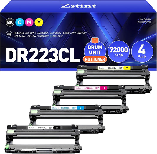 DR223CL DR-223CL Drum Unit Set 4-Pack High Yield Replacement Compatible for Brother DR-223CL Imaging Drum HL-L3210CW HL-L3270CDW MFC-L3770CDW HL-L3290CDW MFC-L3750CDW L3710CW L3230CDW L3230CDN Printer