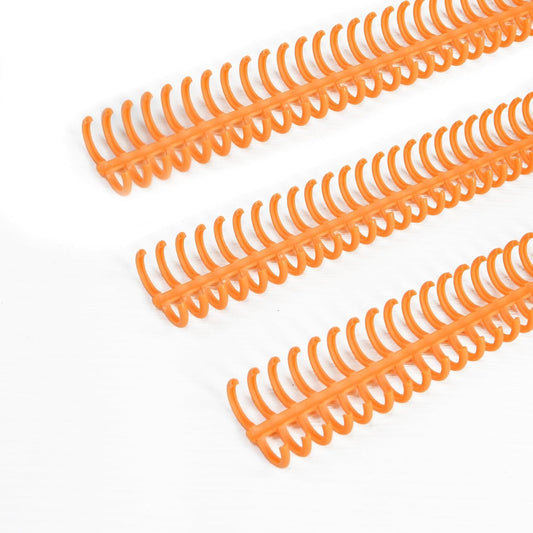 Rayson PROC1230OR Click Binding Spines, 3:1 Pitch, 1/2" Diameter, 90 Sheets Binding Capacity, Orange, 30/Box