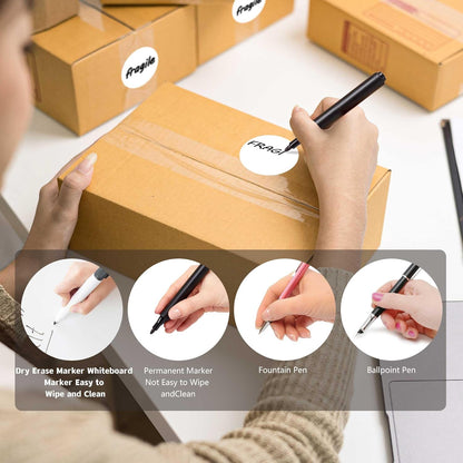 PARLAIM 2 inch Round Color-Code Dot Sticker Labels, 4 Rolls 2000 Adhesive Label Pack in Dispenser Box, White