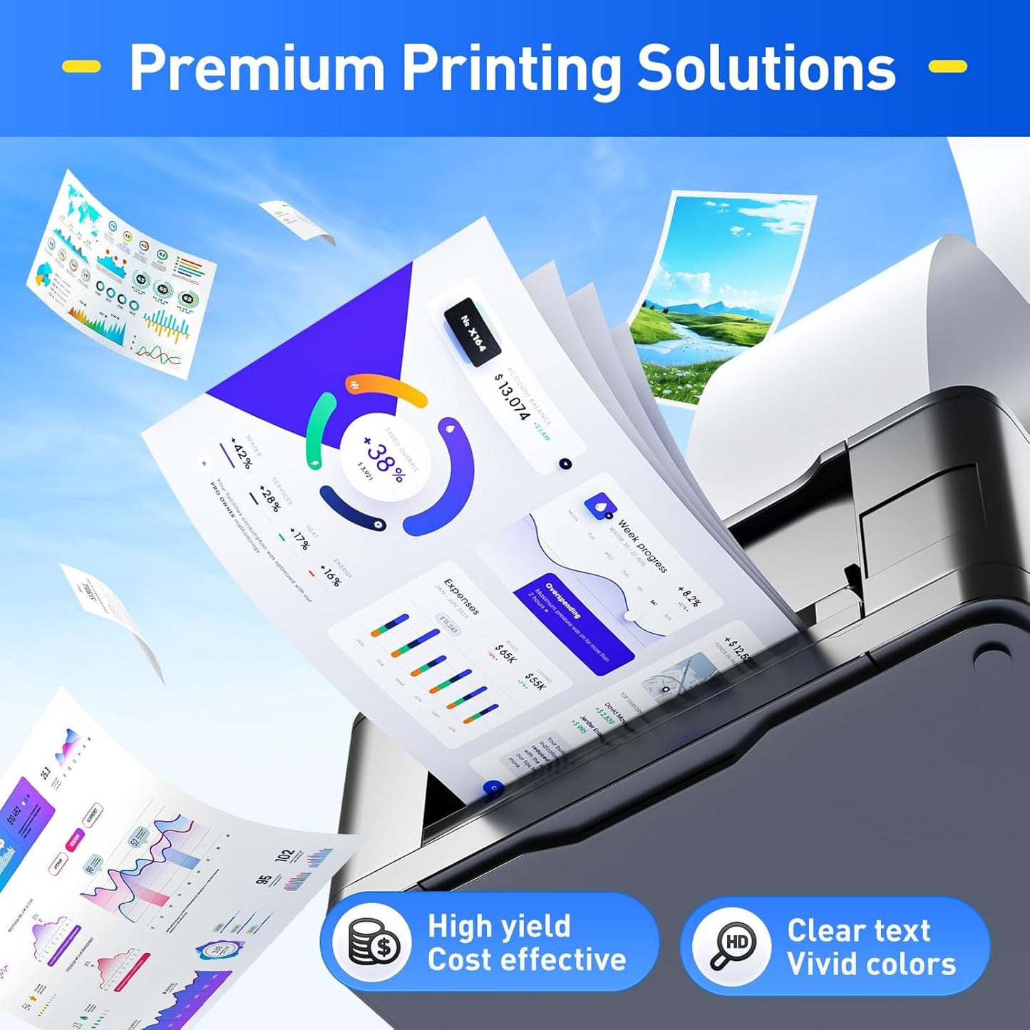 TN324 Toner Cartridges High Yield Replacement for TN324K TN324C TN324M TN324Y Compatible with Konica Minolta bizhub C258 C308 C368 Printer Copier Ink A8DA130 A8DA430 A8DA330 A8DA230 Black Color 4-Pack