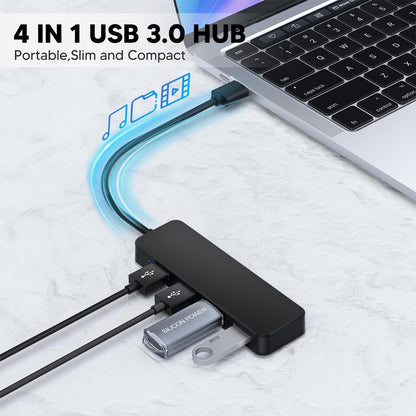 MaxLax 4 Port USB 3.0 Hub,USB Hub Splitter,Suitable for laptops Windows Linux,PC,Xbox, Flash Drives, Hard Drives, Consoles and Printers.