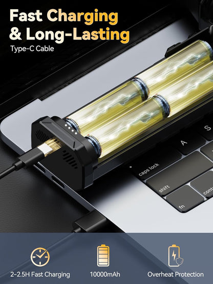 Electric Air Duster, 300000RPM 4-Gear Adjustable Compressed Air Duster with Light, Rechargeable Brushless Motor Air Blower for Keyboard, PC, Car, and Home Cleaning Reusable Replaces Compressed Air Can