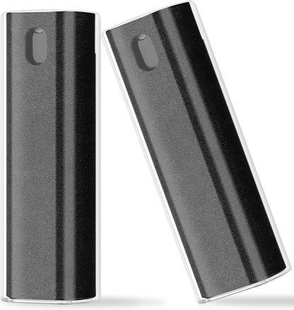 2 Pcs Fingerprint Proof Screen Cleaner, 3 in 1Touchscreen Mist Cleaner Spray Wipe Cleaner Screen Cleaner Soft Fiber Flannel,Safe for All Phones Glasses Tablet Laptop TV Watch Screens (Black)