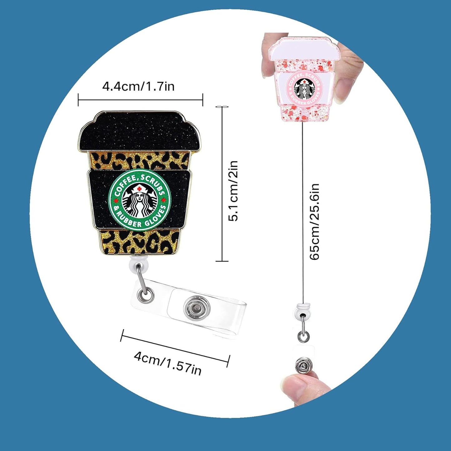 2Pcs Funny Cute Badge Reel Pink ER Badge Holder with Retractable Clip RN Badge Buddy LPN CNA MA Medical Worker NICU Nurse Operating Room Doctor ID Name Badge Clip Assistant Accessorie Nursing Student