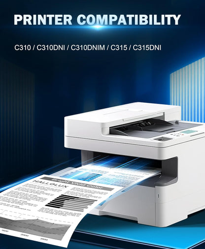 C310 C315 Toner Cartridge Replacement for Xerox C310 for Xerox C315 Toner, C310 Toner Cartridge 006R04356 006R04357 006R04358 006R04359 to use with C310DNI C315DNI Printer, 1 Black