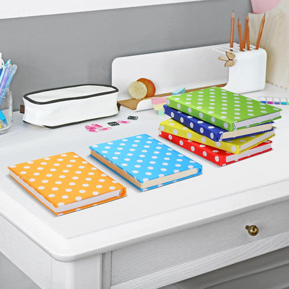 Yexiya 6 Pcs Stretchable Book Cover Jumbo Fabric Book Covers Colorful Pattern Book Protector Washable Reusable Protective Textbook Cover for Hardcover Textbooks up to 9 x 11 in (Dot Pattern)