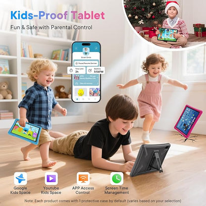 8-Inch 4G LTE Android Tablet with Kids-Proof Case – Unlocked Tablet with SIM Slot, 12GB RAM + 64GB Storage (Expandable to 2TB), MediaTek Octa-Core, IPS Display, Dual-Band Wi-Fi, 5100mAh Battery, Pink