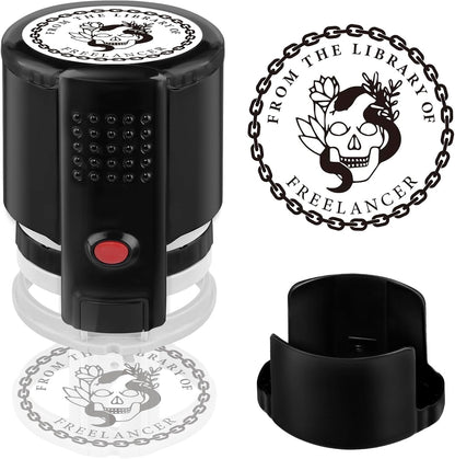 Custom Ink Stamp | Personalized Self Inking Stamp Gifts for Book Lovers, Readers, Teachers | 5 Ink Colors (Design-03)