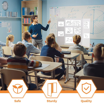 Henoyso 8 Pieces Tri Fold Poster Board Lightweight Fold Presentation Board for Science Fair Display(36 x 48 Inch,White)