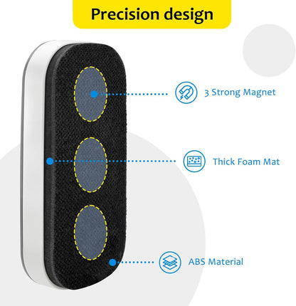 maxtek Magnetic Dry Erase Eraser, Glass Board Erasers, 1 Pack, Whiteboard Eraser for Dry Erase Board, Glass Board, Calendar Board, Office and School Supplies (Gray)