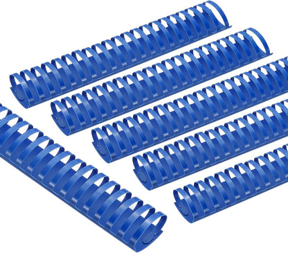 PATIKIL 51mm (2") Plastic Binding Combs, 50 Pcs 21 Rings Comb Binding Spines 450 Sheet Capacity Letter Size for Binding Paper Sheets Notebook Calendar Picture Album, Blue