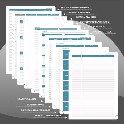 IN-LUXPRO Weekly Monthly 2026 Planner (Jan.26-Dec.26),11.5"x8.5",12 Months Agenda Plan with Month Tabs & Pocket,Expenses/Note Pages, Appointment Book Calendar with Hardcover Vegan Leather Cover,Black