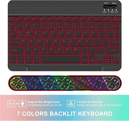 Keyboard case for Samsung Galaxy Tab A11 Plus / A9 Plus 11 inch, Bluetooth Backlit A9+ Keyboard Case with S Pen Holder for A11+ 11", Blue