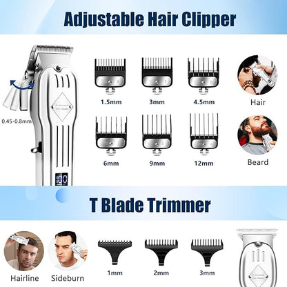 SUNNOW Professional Hair Clippers and Trimmer Set, Beard Trimmer & Foil Shaver & Nose Trimmer Kit for Men, Cordless Mens Clippers and Grooming Kit for Hair Cutting, Beard Styling, Home, Barber