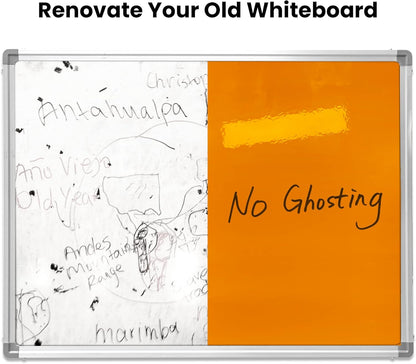 T&W SAME FILM White Board Dry Erase-Colorful Whiteboard Wall Sticker Roll 17.3''X78.7''-Self Adhesive Dry Erase Paper for Desk/Glass/Fridge/Office/Door/Classroom/Kids/Adults-3 Marker-Orange