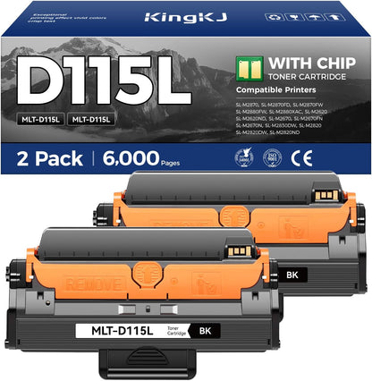 MLT-D115L 115L Toner Cartridge Black 2-Pack High-Yield Replacement for Samsung MLT-D115L D115L 115L Compatible with Samsung Xpress SL-M2870 SL-M2880FW SL-M2670FN SL-M2830DW SL-M2820 SL-M2820ND Printer
