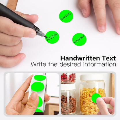 Fluorescent Green 1 Inch Round Color Coding Labels with 4000 Dots, 4 Rolls - Bright Color Dot Stickers for File Folders, Inventory System - Highly Visible