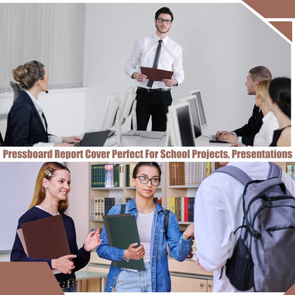 Zhanmai 15 Packs 8.5'' x 11'' Pressboard Report Covers, Metal Prong Fastener with Compressor, Letter Size 3'' Capacity Presentation Report Folder to Neatly Bind Reports, Proposals, Documents (Morandi)