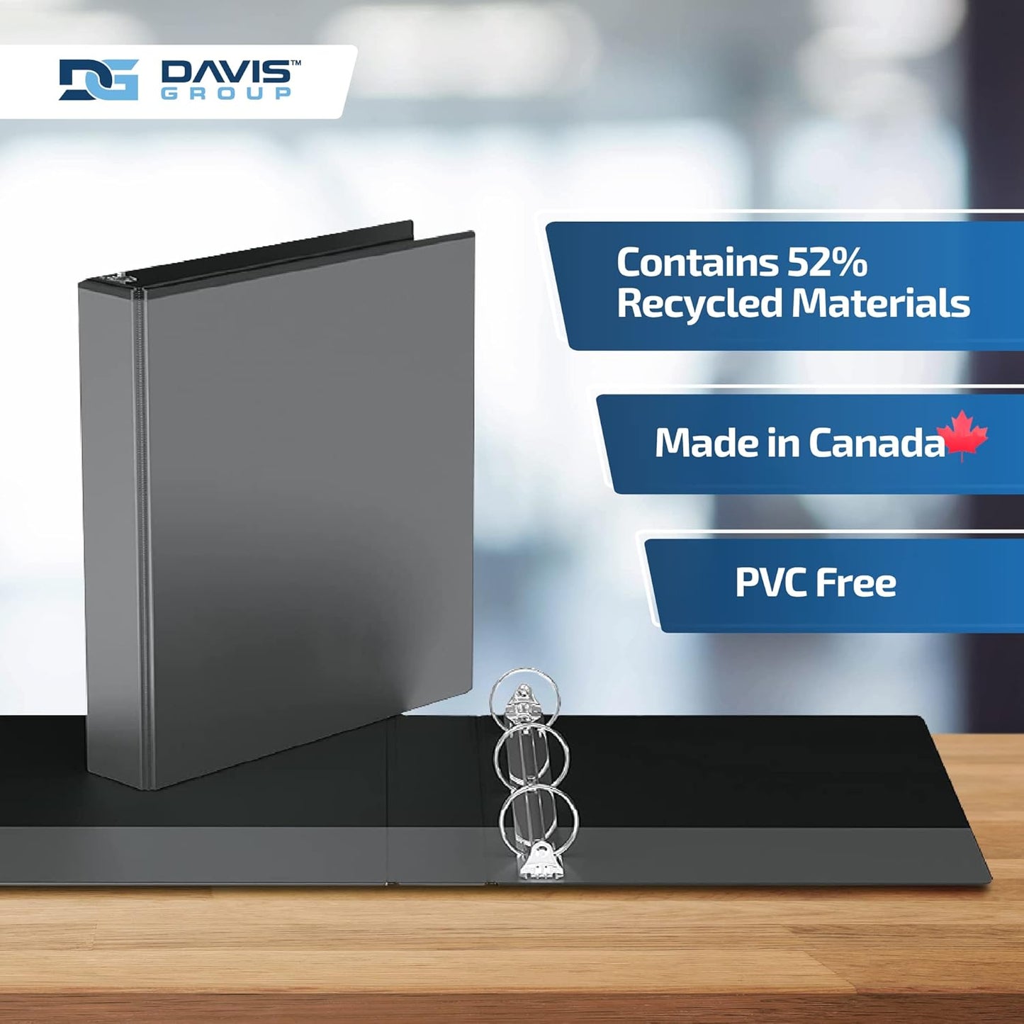 Easyview Premium 3-Ring Binders with Clear-View Covers and Round Rings, Binders for School or Office, 1.5 Inch, Pack of 6, Black