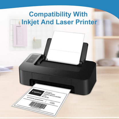 8.5" x 5.5" White Blank Shipping Labels, 400 Count (HB-R002)