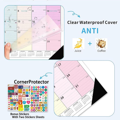 2026 Desk Calendar - 18 Monthly Calendar 2026-2027, Jan 2026 - Jun 2027, 17" x 12", Large Desk Calendar 2026-2027 with Thick Paper, Large Blocks, Stickers, Home or Office Calendar for Easy Organizing