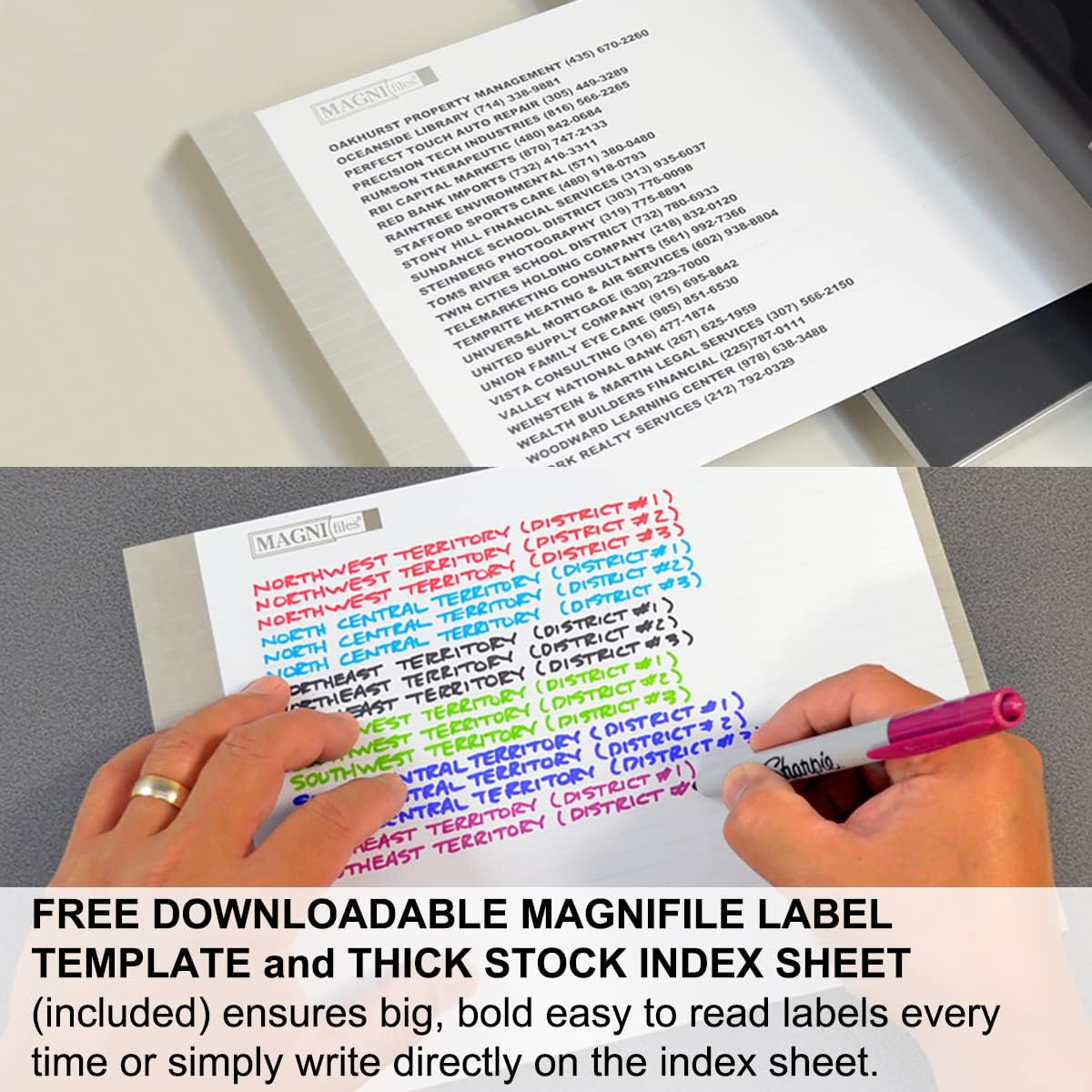 Ultimate Office MagniFile Hanging File Folders V- Bottom Letter Size with 11 inch Magnified Indexes That Double The Size of Your File Titles to Find Files Fast. (Set of 10 Frost)