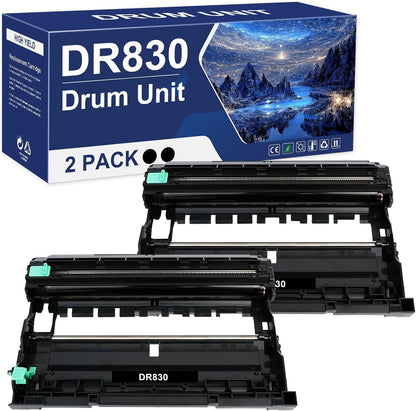 DR830 DR-830 Drum Unit Black 2-Pack Replacement for Brother DR830 DR 830 DR-830 HL-L2400D L2405W L2460DW L2460DWXL L2865DW L2480DW DCP-L2640DW MFC-L2807DW L2820DW L2820DWXL Printer (Not Toner)