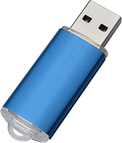 TOPESEL 5 Pack 2GB USB 2.0 Flash Drive Memory Stick Thumb Drives (5 Mixed Colors: Black Blue Green Red Silver)