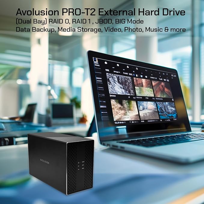 Avolusion PRO-T2 Series 24TB (12TB x2) Dual Bay USB 3.0 External Hard Drive (JBOD, RAID0, RAID1, Big) for Desktop PC / Laptop (Windows OS) (Renewed)