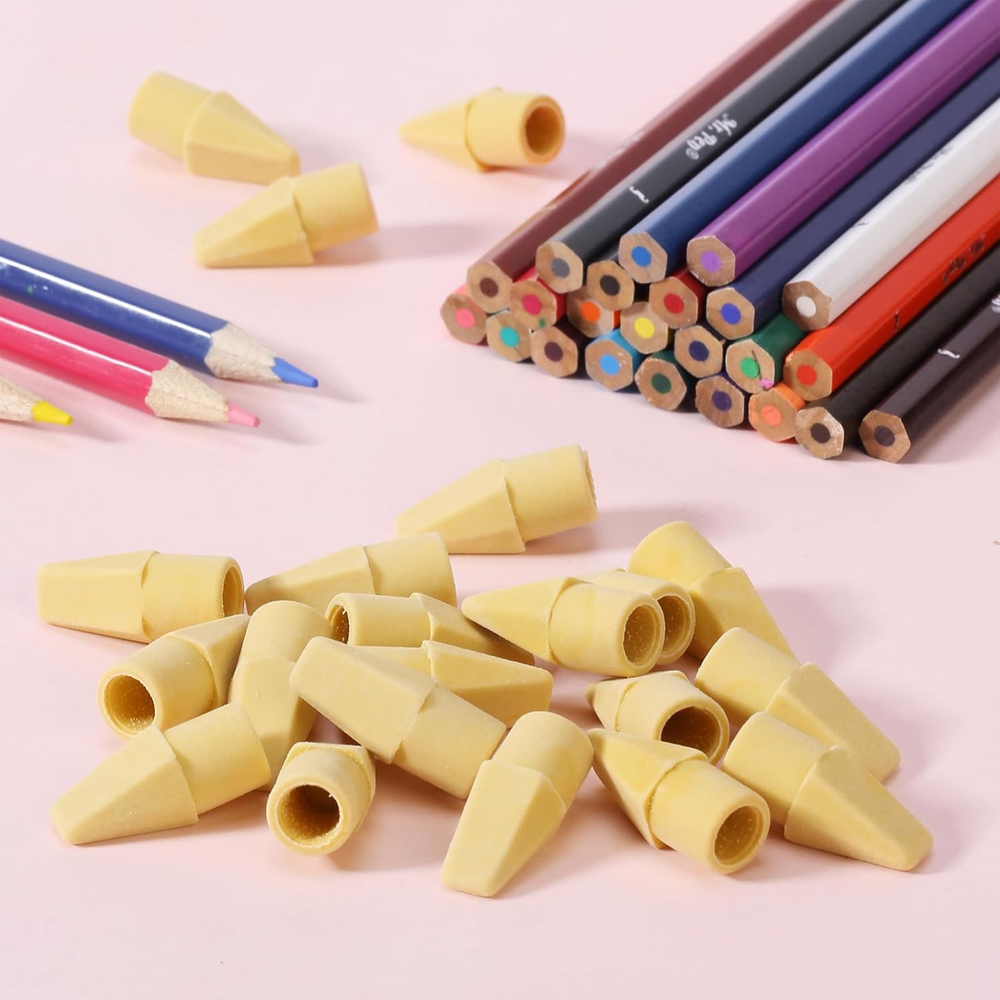 Mr. Pen- Pencil Eraser Toppers, 120 Pack, Yellow, Cap Erasers, Pencil Top Erasers, Eraser Caps, Tops for Pencils