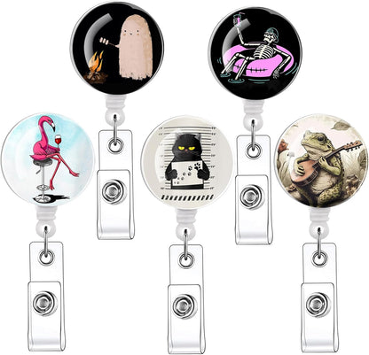 16pcs Badge Reels Retractable Badge Holders,Id Badge Holders Retractable with Clip,Cute Badge Reel for Men,Women,Girls 09