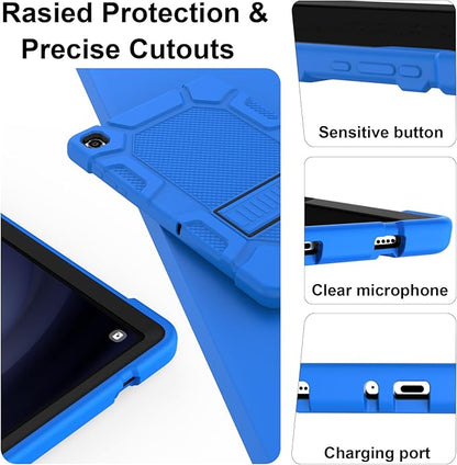 Rantice Case for Samsung Galaxy Tab A9+ 11”, Heavy Duty Shockproof Rugged Protective Case with Kickstand for Samsung Galaxy Tab A9+ / A9 Plus 11” 2023 (SM-X210/X216/X218), Blue+Black