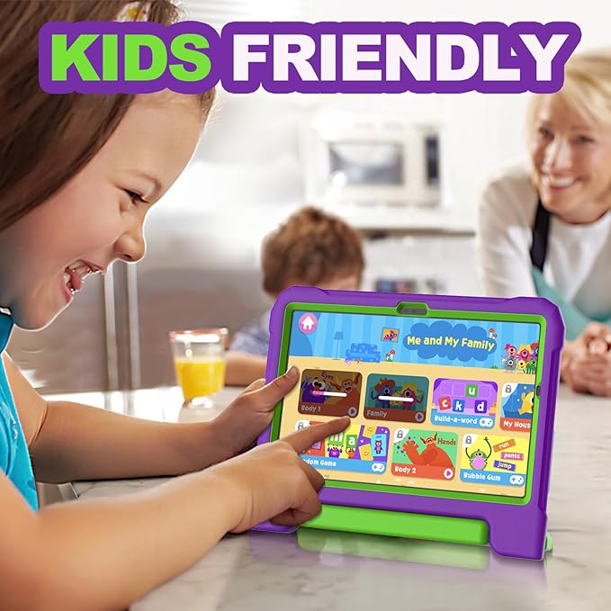 YIHE Kids Case for Samsung Galaxy Tab A11 Plus 2025 & A9 Plus 2023 11 Inch, Shockproof Handle Stand Cover with Built-in Screen Protector, Purple&Green