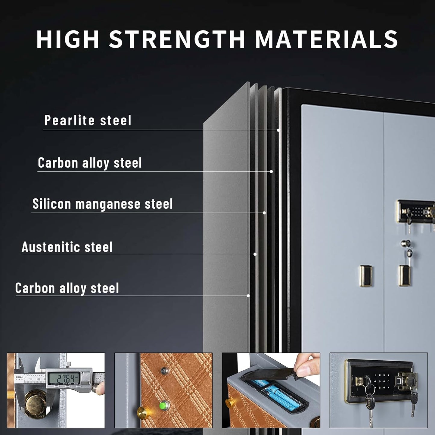 Extra Large Safe - MLJ 38.9 Cu Ft Heavy Duty Safety Box with Fingerprint & Digital Keypad Lock, Heavy Duty Large Home Safe wth 4 Removable Shelves,Perfect for Home, Office, Garage, Business Use