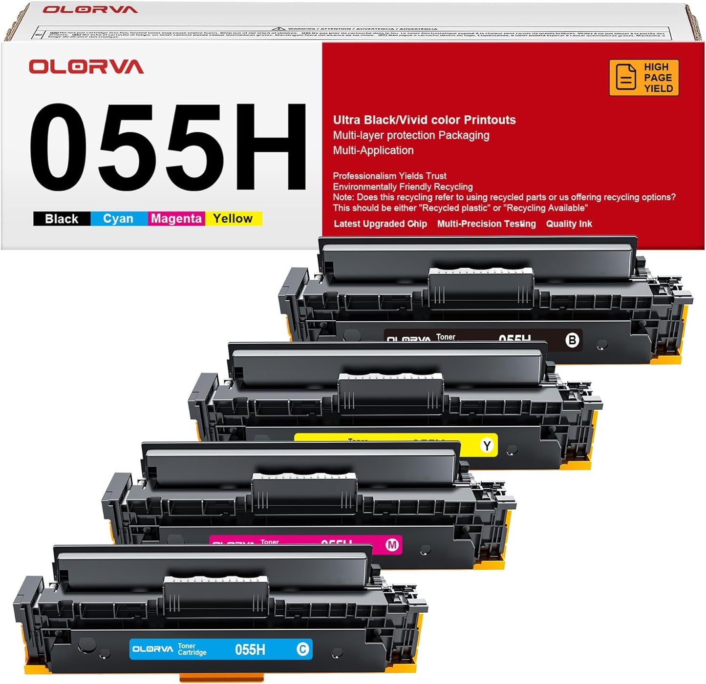 High Yield|055 Toner Cartridge Set MF743Cdw| Replacement for Canon 055 toner cartridge set Compatible with Canon Color ImageCLASS MF741Cdw MF743Cdw toner cartridges MF745Cdw MF746Cdw LBP664Cdw Printer