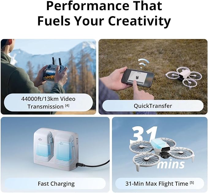 DJI Flip Fly More Combo With RC 2 Screen Remote Controller, Drone With 4K UHD Camera for Adults, Palm Takeoff, Auto Return, Intelligent Flight, 3 Batteries for 93-Min Flight Time